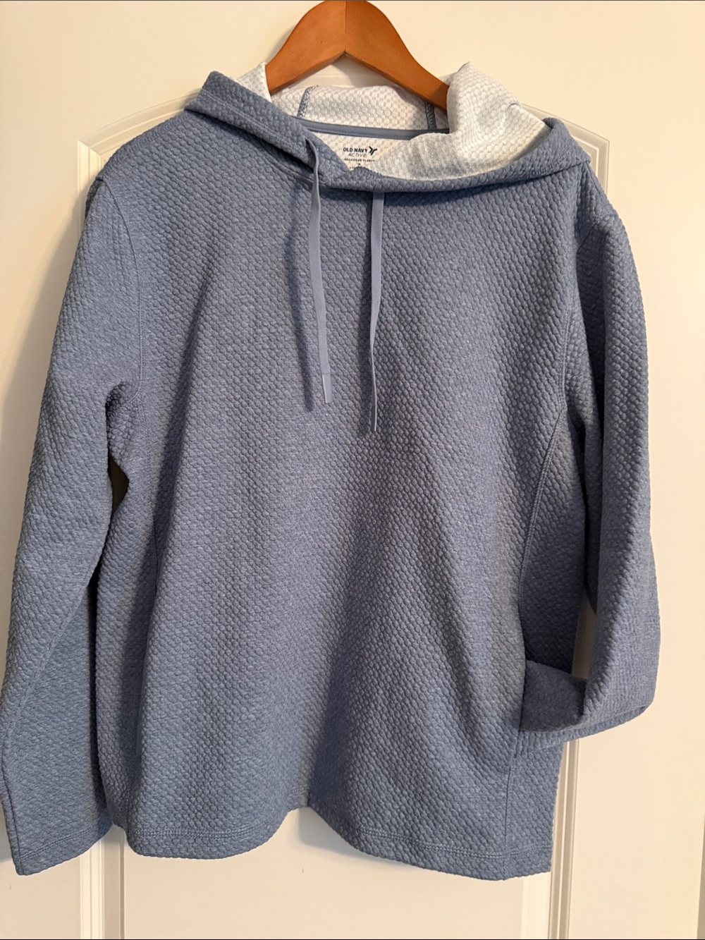 Old Navy Light Blue Quilted Crewneck Hoodie Sweater